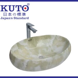 KUTO 日本製 ブルー大理石卓上洗面器 (AD8)