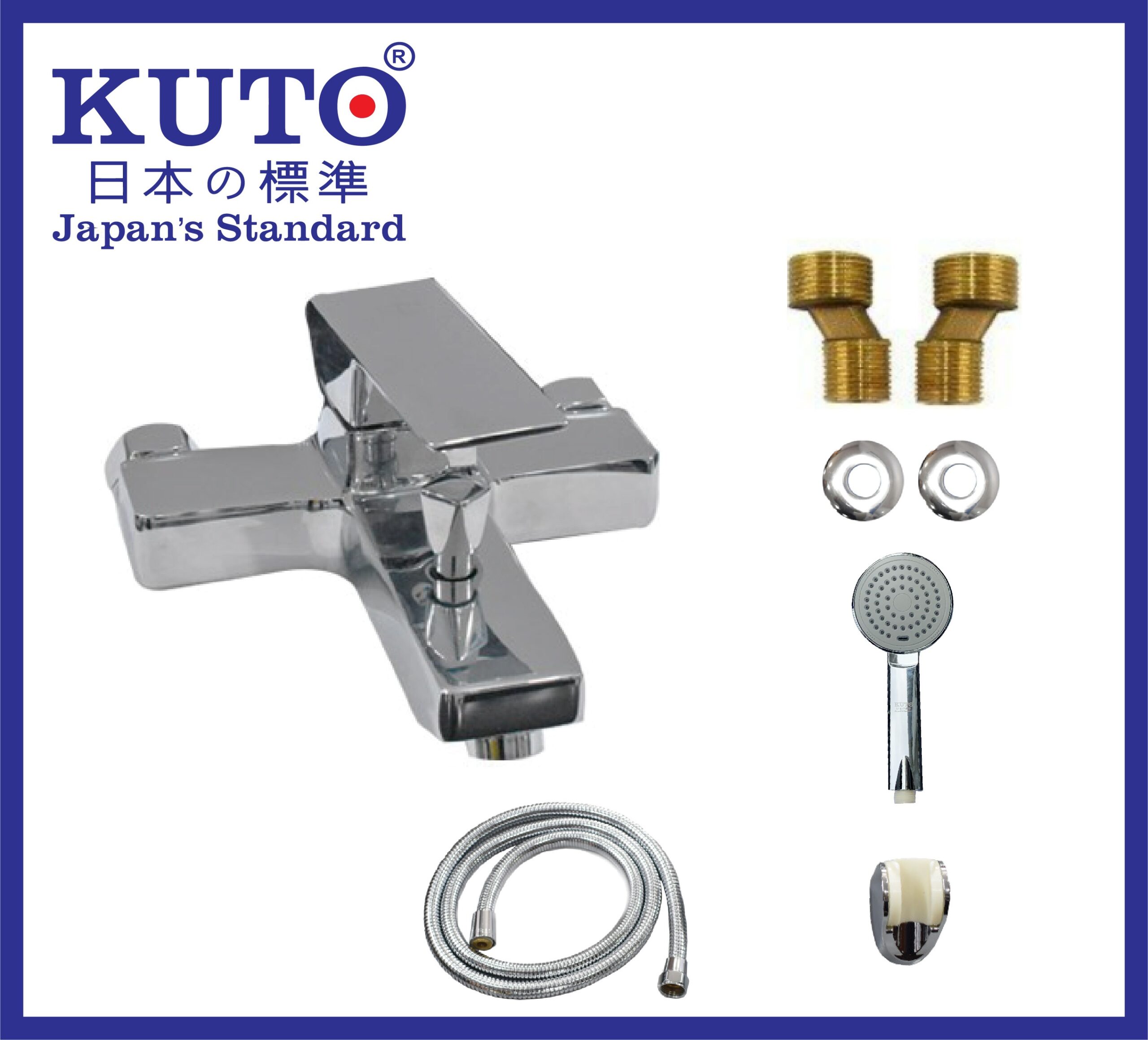 日本製KUTO角型ハンドシャワーセット(H003)