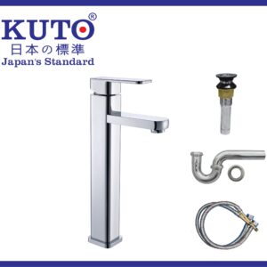 日本製KUTO 1穴角ボディ ラバボ蛇口(K001)