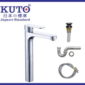 日本製 KUTO 丸型ロングハンドル Lavabo 蛇口 (KB002)