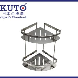 KUTO 国産コーナーシェルフ 304ステンレスタイプ 3D (KKG02)