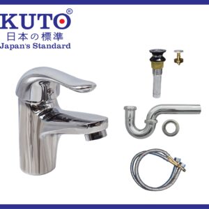 日本製KUTO 1ホール丸ボディ洗面所 蛇口(LA1)