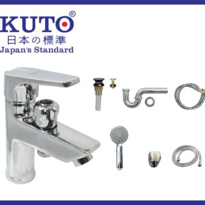 洗面所 1ホールシャワーヘッド付き水栓 KUTO 日本製  KTAD VLSD-01 (LA6)