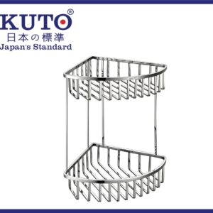 日本製KUTO コーナーシェルフ 2段 ステンレス304 (Q005)