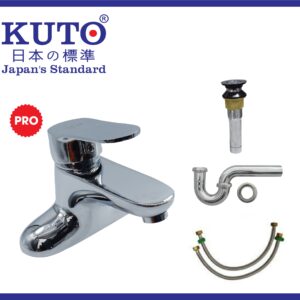 KUTO日本製 銅ハンドル付き3穴シンク蛇口KT33(VO1)