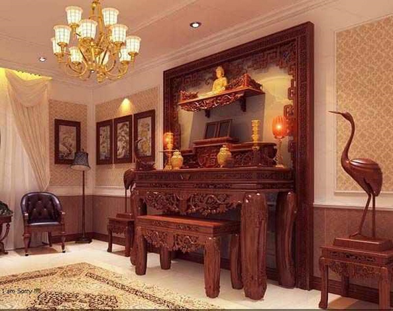Ánh sáng cũng là yếu tố quan trọng đối với khu vực thờ tự của gia đình