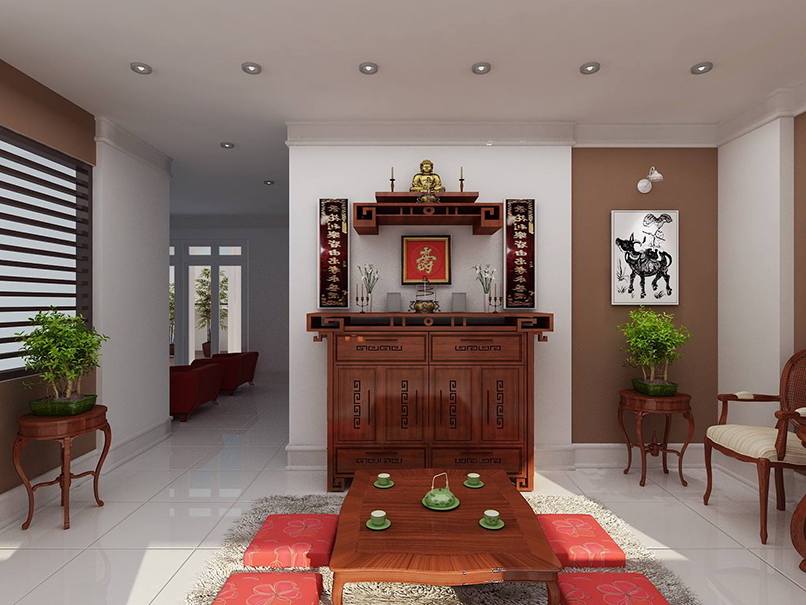 4 lưu ý bố trí bàn thờ trong phòng khách hợp phong thủy 