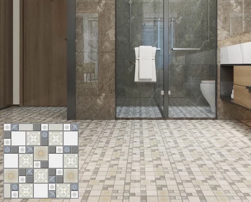Sàn nhà vệ sinh giả đá hoạt tiết ấn tượng mang tính nghệ thuật