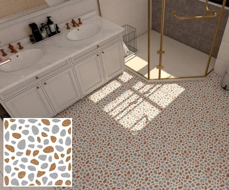 Các mẫu ốp nhà vệ sinh đẹp hoạ tiết viên sỏi độc đáo