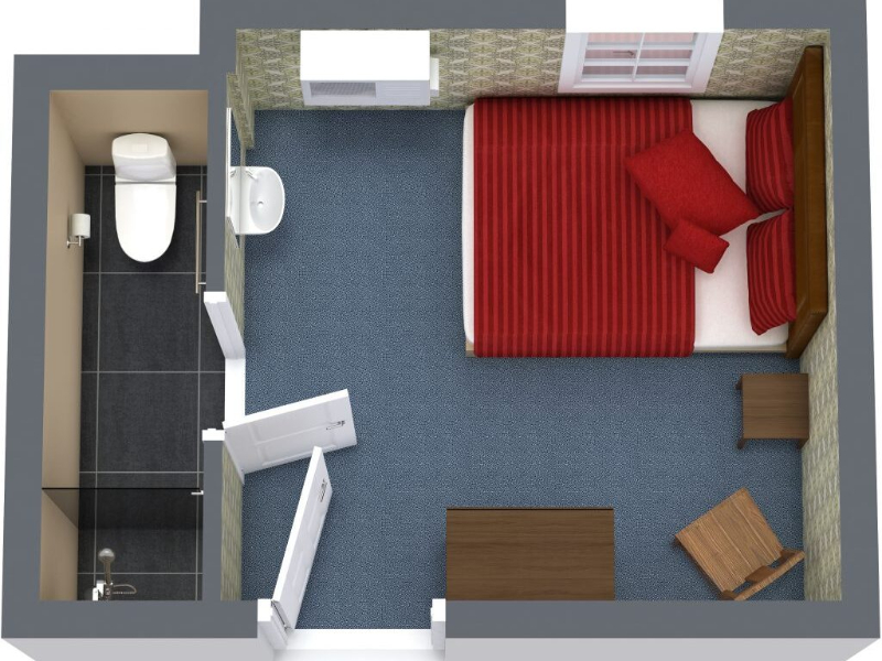 Cần tránh vị trí đối diện nhau đảm bảo phong thuỷ nhà vệ sinh trong phòng ngủ
