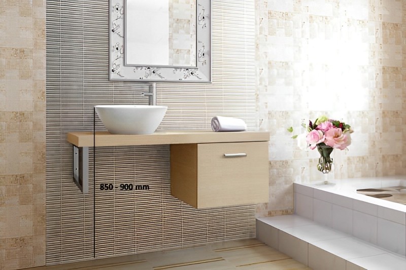 Tham khảo cách lắp lavabo rửa mặt dựa trên chiều cao của người dùng