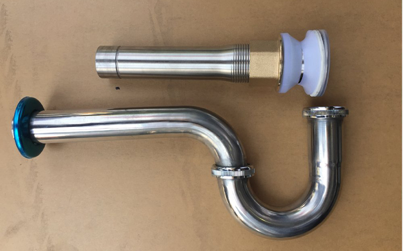 Cách lắp xi phông chậu rửa bát inox tương tự xi phông nhựa và thép