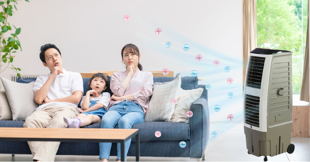 Quạt hơi nước phù hợp với diện tích phòng vừa phải, không quá to
