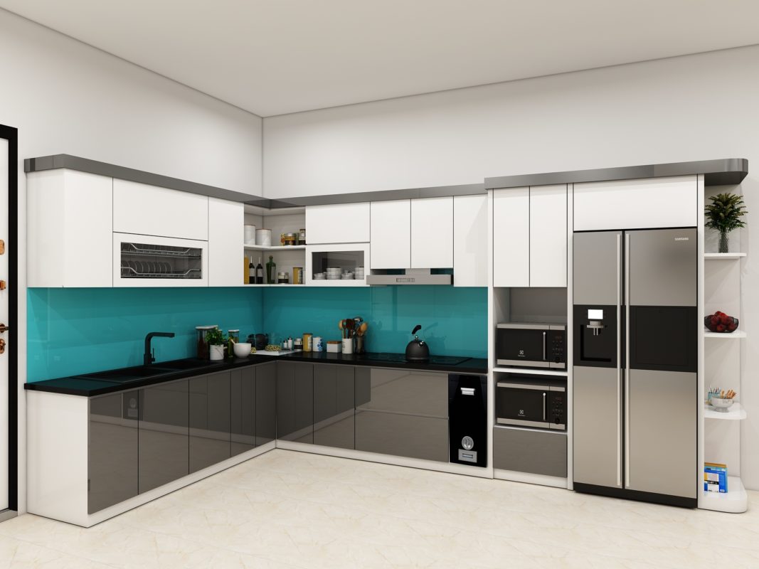 Khoảng cách hợp lý giữa tủ bếp và bàn bếp giúp người nội trợ tránh bị va đập khi nấu nướng