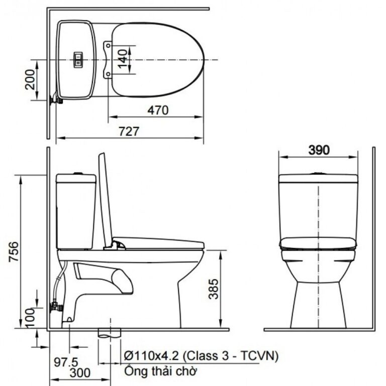 Bồn cầu 2 khối phù hợp với phòng có diện tích nhỏ hẹp