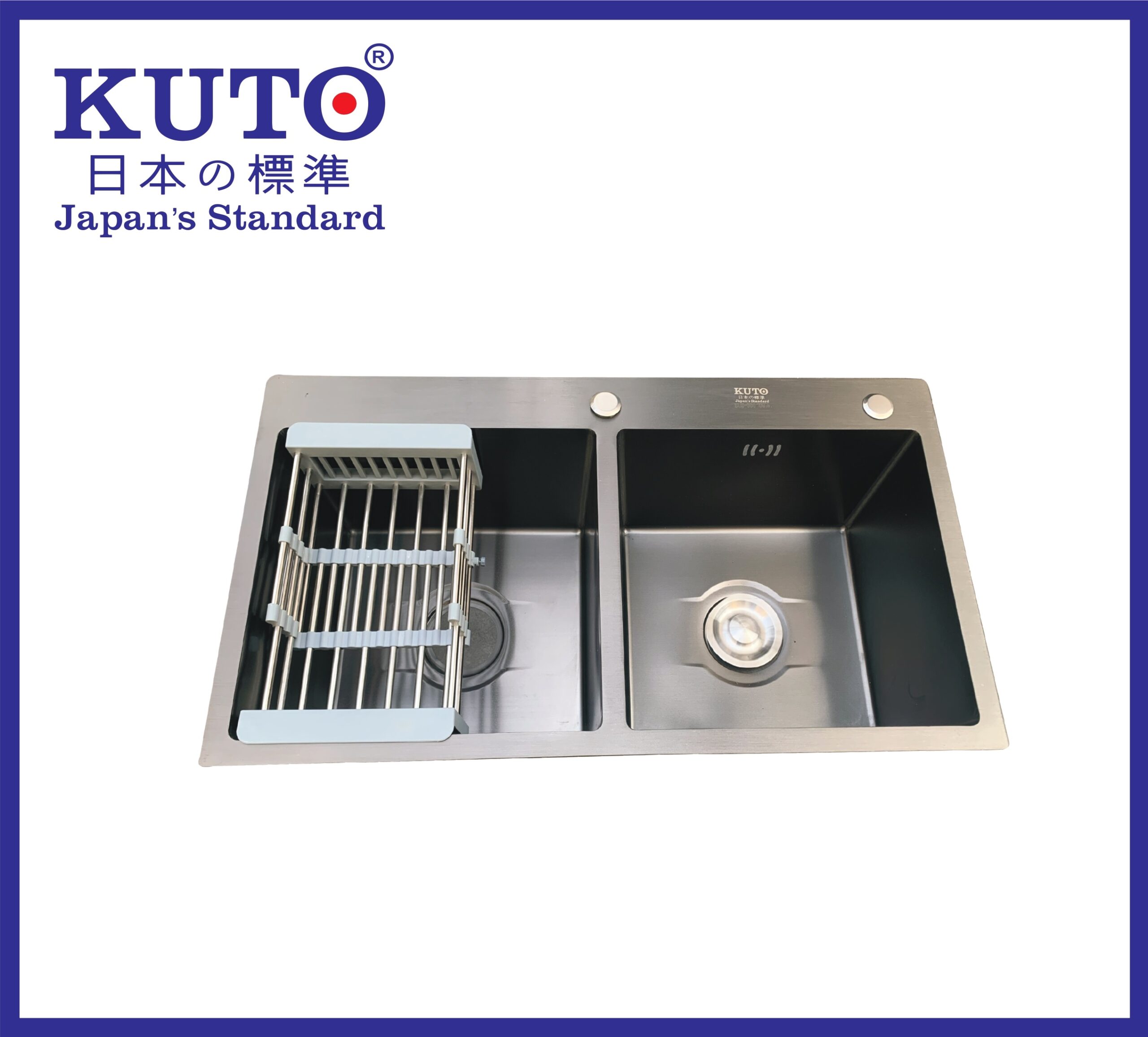 Bồn rửa chén 8245 KUTO CRB3 có kích thước trung bình, phù hợp với gia đình có 3 - 4 người