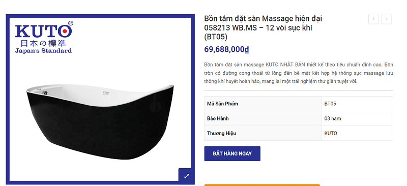 Kuto - đơn vị cung cấp bồn tắm chất lượng, cao cấp hiện nay