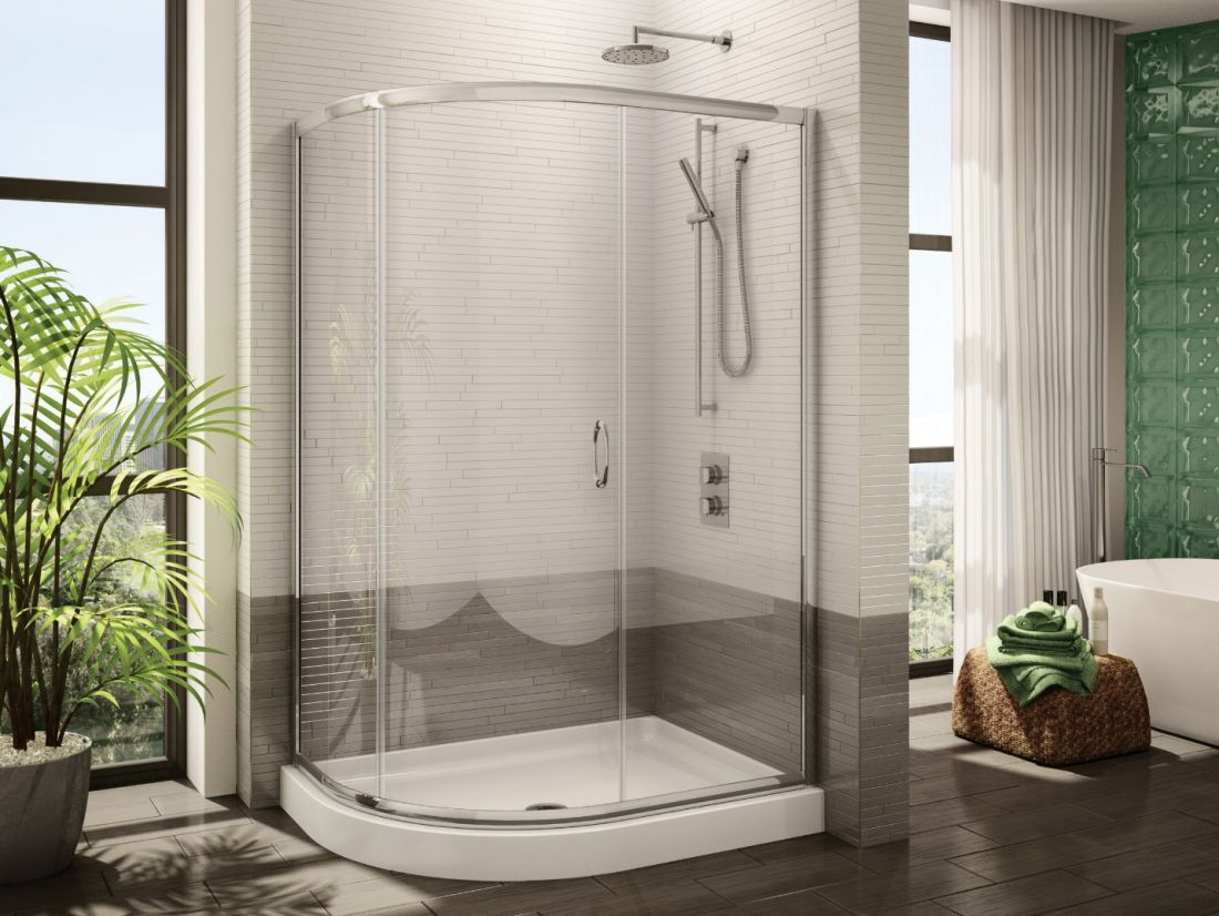 Bồn tắm đứng bán nguyệt loại vừa rất được ưa chuộng
