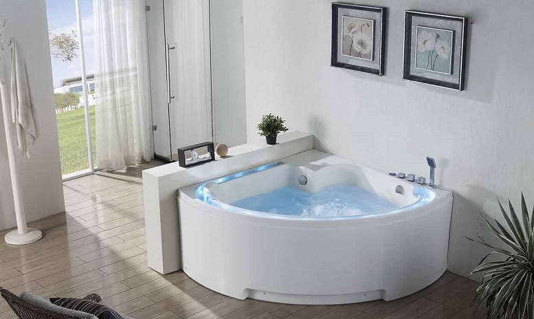 Bồn tắm góc giúp tối ưu mọi ngóc ngách trong phòng tắm