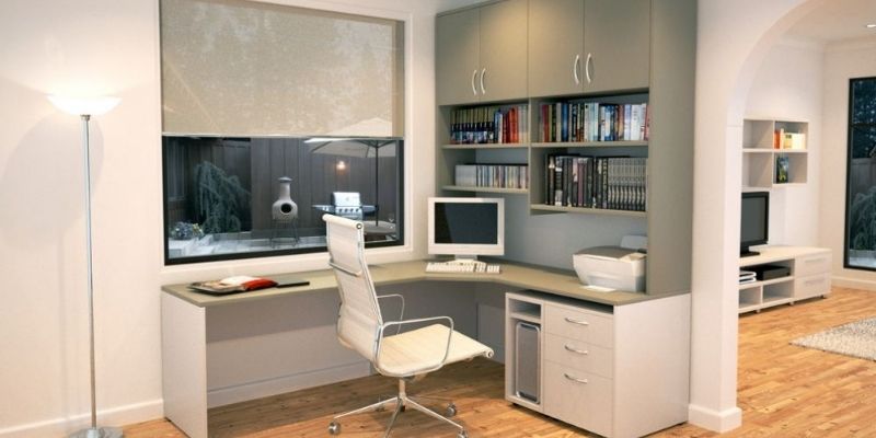 Kết hợp thêm giá sách là lựa chọn thú vị