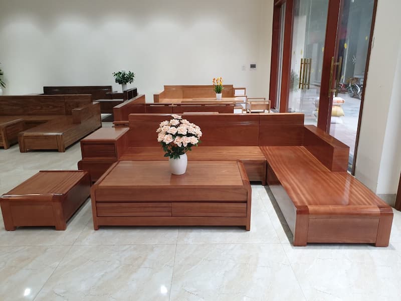 Mẫu bộ bàn ghế gỗ phòng khách đẹp