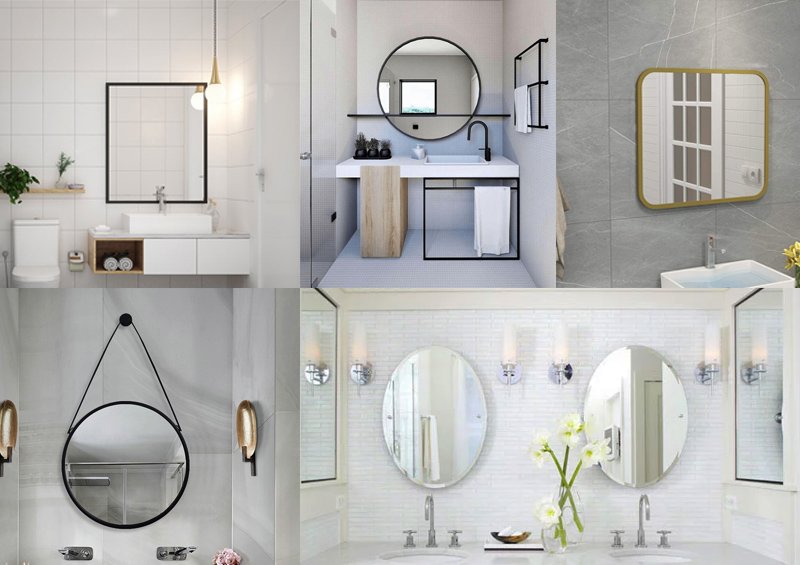 Kích thước mẫu gương nhà tắm cần phù hợp với diện tích phòng tắm