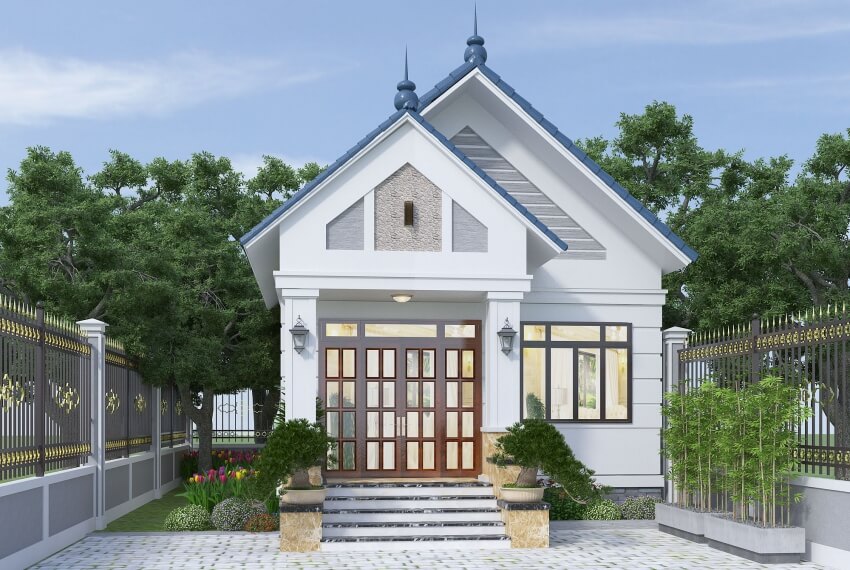 Mẫu nhà cấp 4 đẹp sẽ tận dụng khoảng trống làm sân vườn