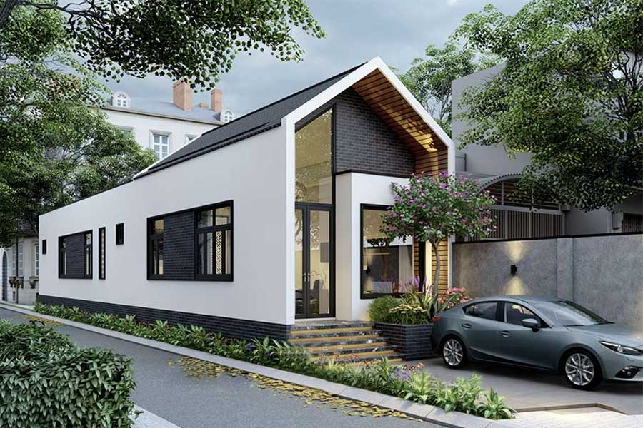 Mẫu nhà cấp 4 đẹp 5x20 m2 thường có chiều ngang hẹp