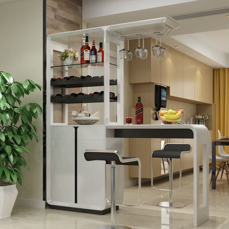 Mẫu tủ đựng rượu phòng khách kết hợp với quầy bar mini phong cách, cá tính