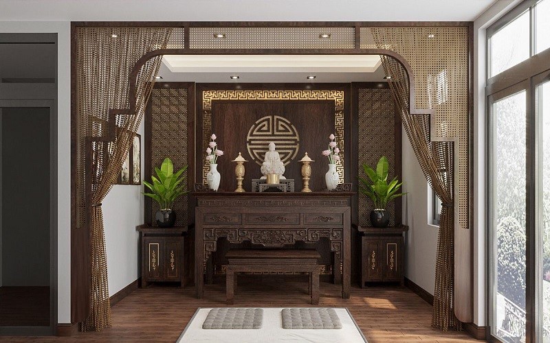 Đặt bàn thờ ở lối ra vào là điều cấm kỵ trong phong thủy bàn thờ