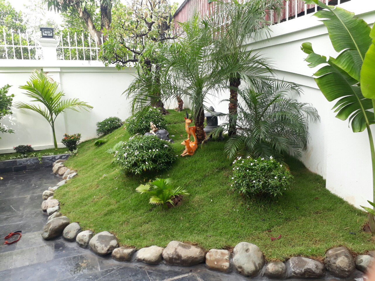 Mẫu tiểu cảnh sân vườn mini đơn giản