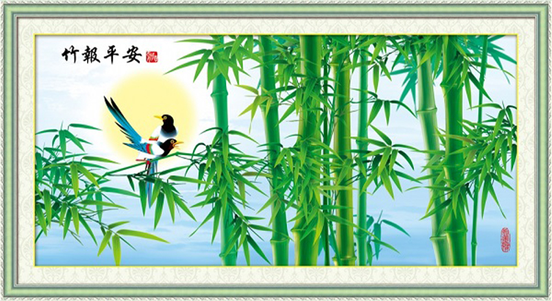 Tranh treo tường Trúc báo bình an mang đến cảm giác yên bình, mộc mạc và làm tăng tài vận cho gia chủ