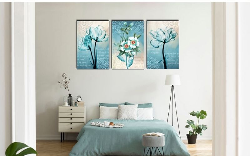 Người mệnh Thuỷ nên chọn tranh treo phòng ngủ tone màu xanh nước biển