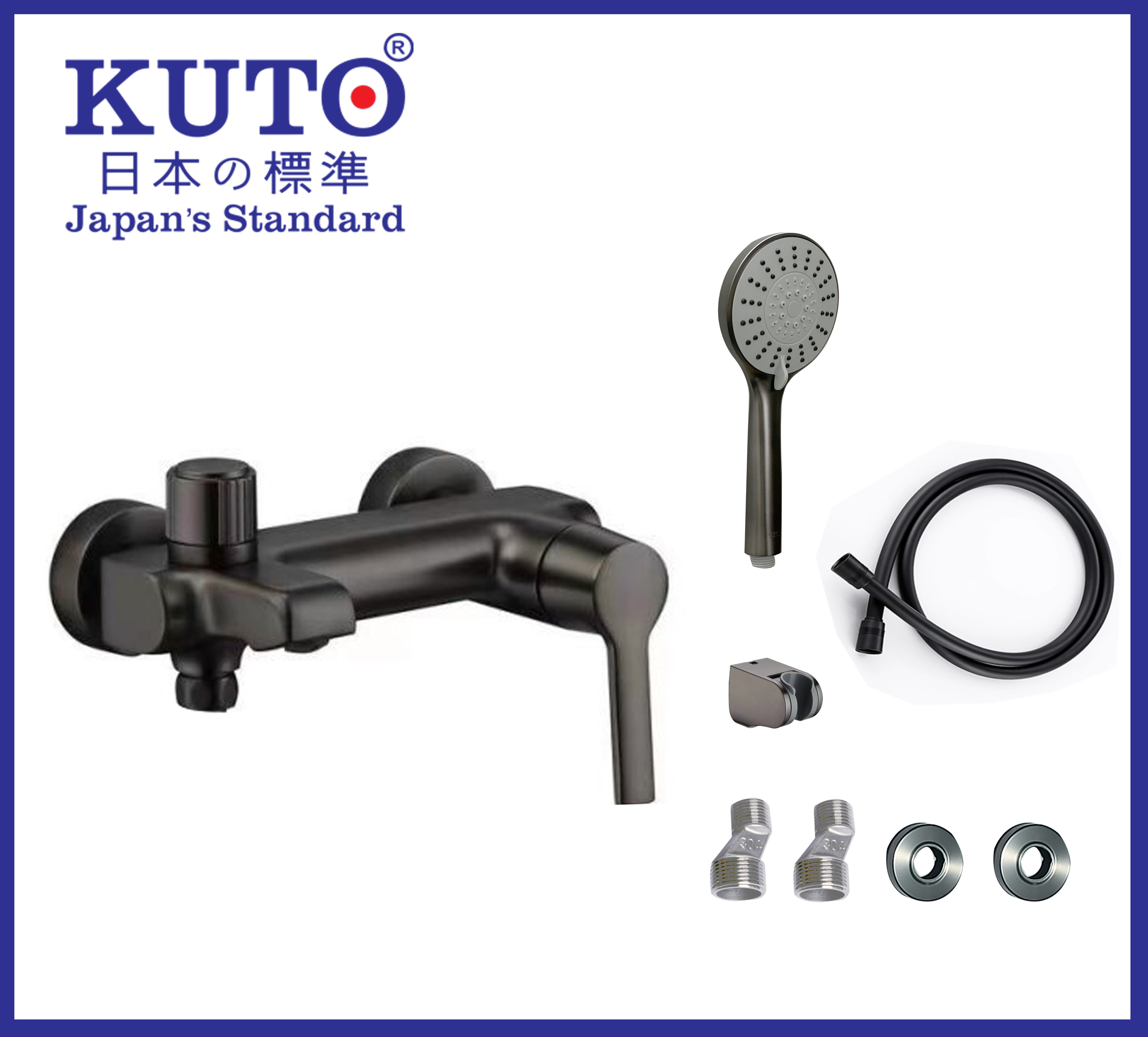 KUTO日本製のグレーのハンドシャワーセット (H008)