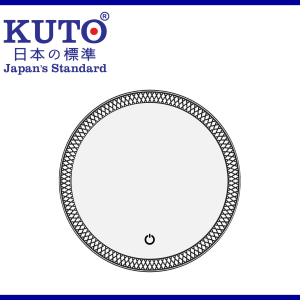 KUTO 日本製 D60 丸型 LEDミラー デザイン付き 3段階の明るさと加熱機能付き (O005)