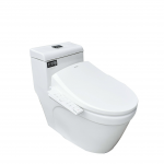 トイレには電動便ふたが組み込まれています